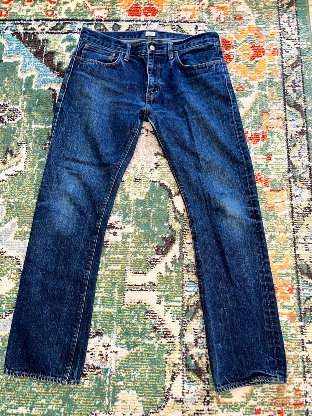 DESTINATION J.CREW 484 Slim Jeans Mens 34x32 Blue Dark Wash Slim Denim Zip Fly